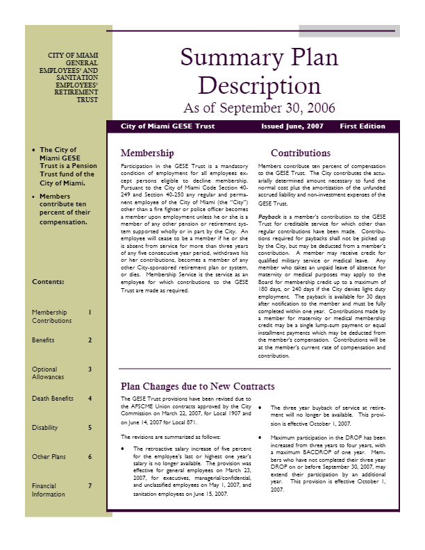 2006 Summary Plan Description